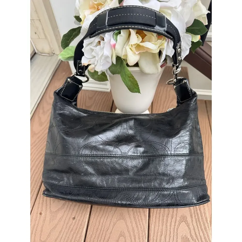 Coach Signature Patent Leather Shoulder Bag F17421 (220